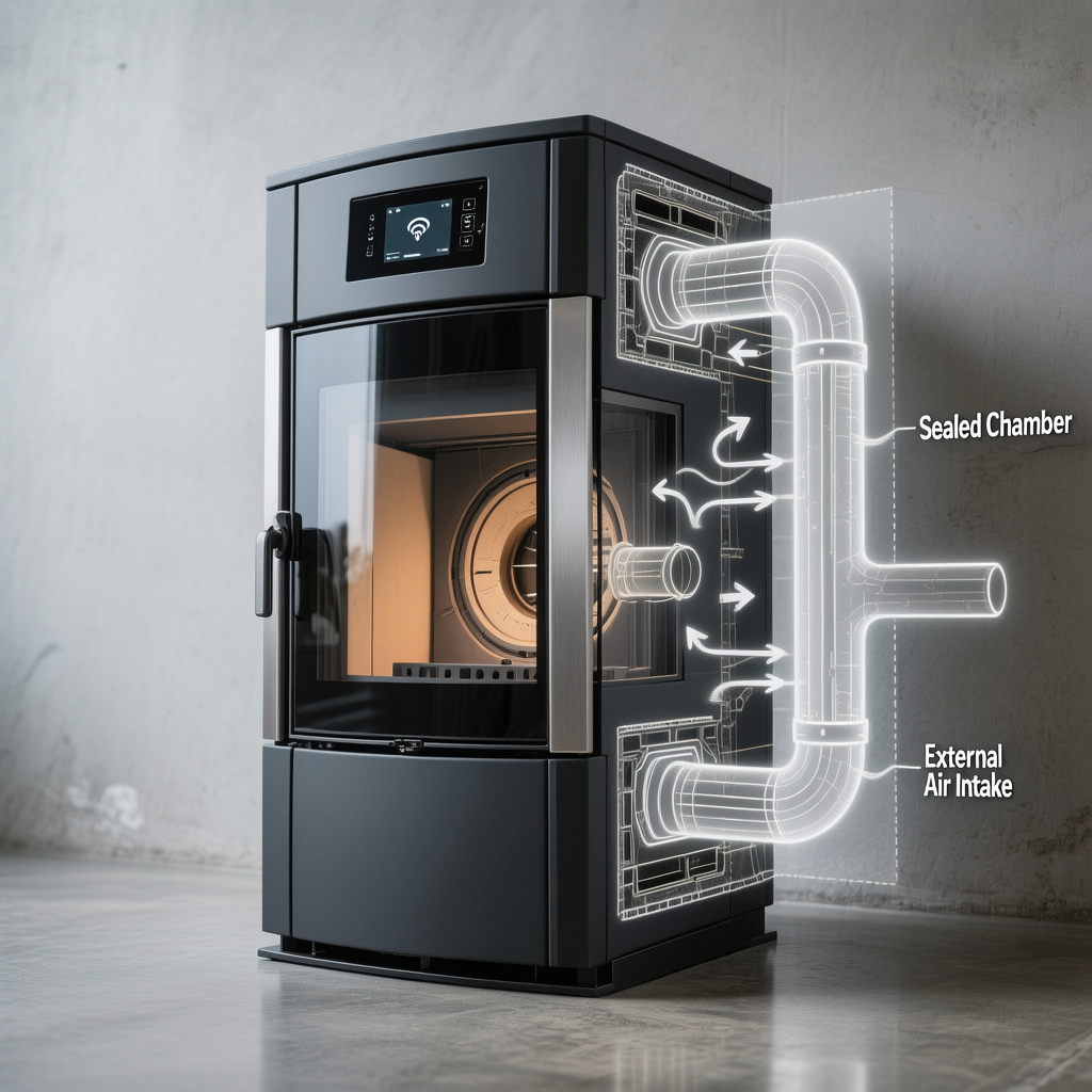 Estufa_12_kW_Hermetica.png Estufa a pellet 12 kW Hermetica – Casa Pasiva - immagine 1